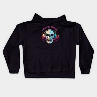 Skull Music Escape the Boredom Kids Hoodie